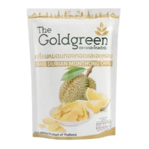 [ซองเดี่ยว] The Goldgreen - ทุเรียนหมอนทองทอดอบกรอบ BAKE DURIAN MONTHONG CHIPS 50 กรัม