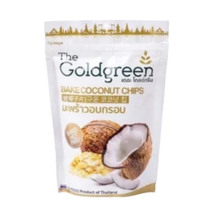 [ซองเดี่ยว] The Goldgreen - มะพร้าวอบกรอบ BAKE COCONUT CHIPS 50 กรัม