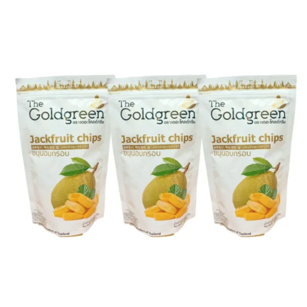 [แพคโปร3] The Goldgreen - ขนุนอบกรอบ JACKFRUIT CHIPS 100 กรัม