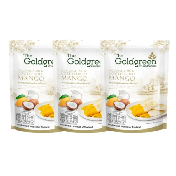 [แพคโปร3] The Goldgreen - มะม่วงเคลือบครีมกะทิ MANGO COATED COCONUT MILK 100 กรัม