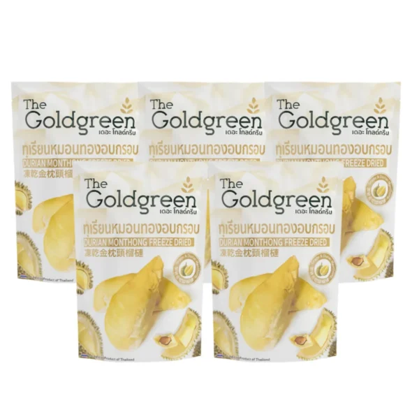 [แพคโปร5] The Goldgreen - ทุเรียนหมอนทองอบกรอบ DURIAN MONTHONG FREEZE DRIED 78 กรัม