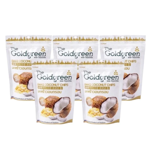 [แพคโปร5] The Goldgreen - มะพร้าวอบกรอบ BAKE COCONUT CHIPS 50 กรัม