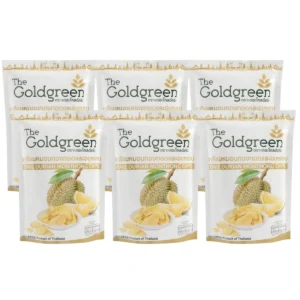 [แพคโปร6] The Goldgreen - ทุเรียนหมอนทองทอดอบกรอบ BAKE DURIAN MONTHONG CHIPS 50 กรัม