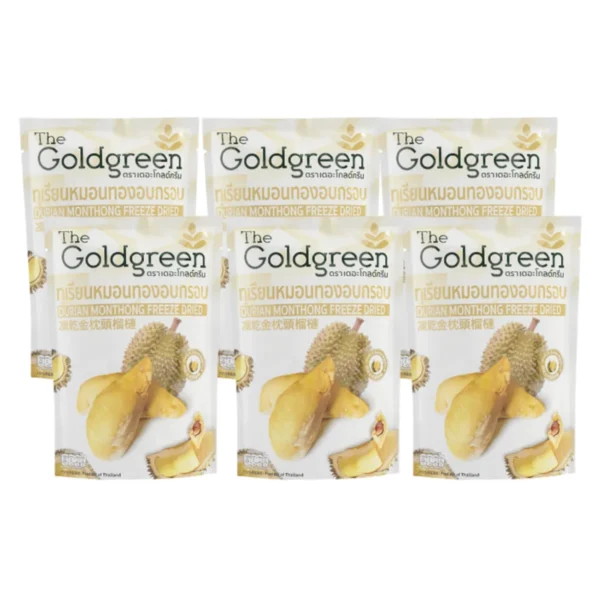 [แพคโปร6] The Goldgreen - ทุเรียนหมอนทองอบกรอบ DURIAN MONTHONG FREEZE DRIED 15 กรัม