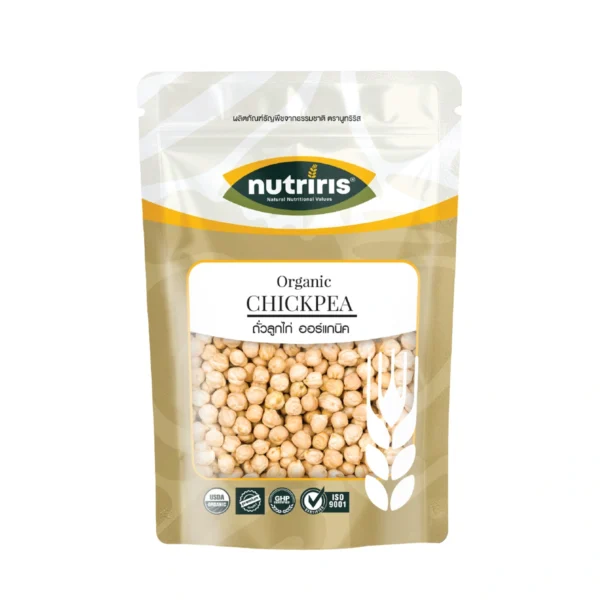 nuts-whole-grains-0182 ถั่วลูกไก่ ออร์แกนิค 350 กรัม (Organic Chickpea) NUTRIRIS Brand