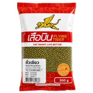 ถั่วเขียว (500 ก. x 60 ถุง) 30 กก. ตราเสือบิน Flying Tiger