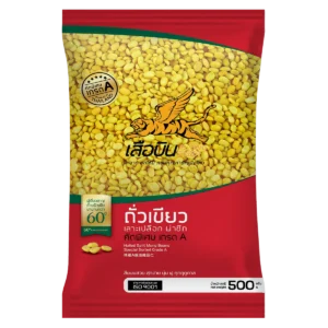 ถั่วเขียวผ่าซีก (500 ก. x 10 ถุง) 5 กก. ตราเสือบิน