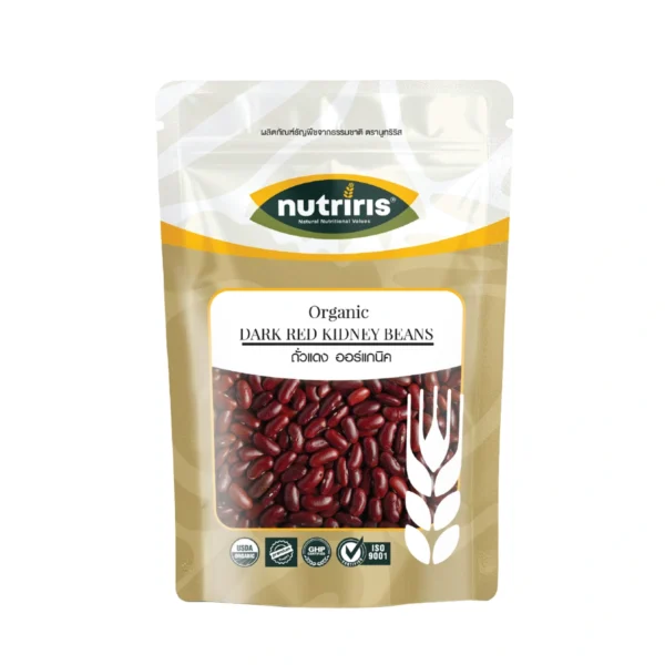nuts-whole-grains-0200 ถั่วแดง ออร์แกนิค 350 ก (Organic Dark Red Kidney Beans) NUTRIRIS Brand