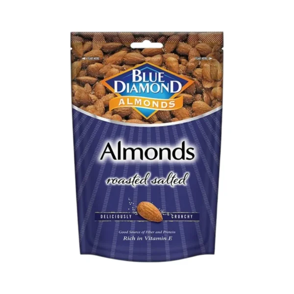 nuts-whole-grains-0214 บลูไดมอนด์ อัลมอนด์อบเกลือ 150 ก. Blue Diamond Roasted Salted Almonds 150 g.