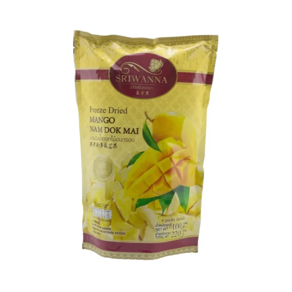 nuts-whole-grains-0242 ศรีวรรณา มะม่วงน้ําดอกไม้อบกรอบ 220g Freeze Dried Mango Nam Dok Mai (6 Individual Packs)