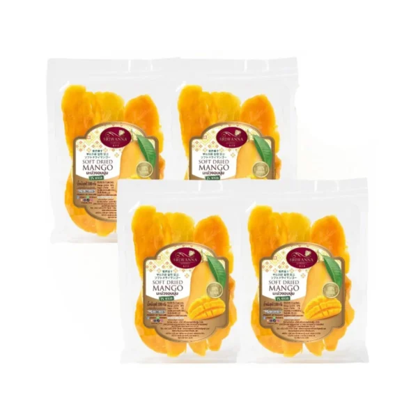 ศรีวรรณา มะม่วงอบแห้ง 100 กรัม 4 แถม 1 (Sriwanna Soft Dried Mango 100 g. Buy 4 Get 1 Free)