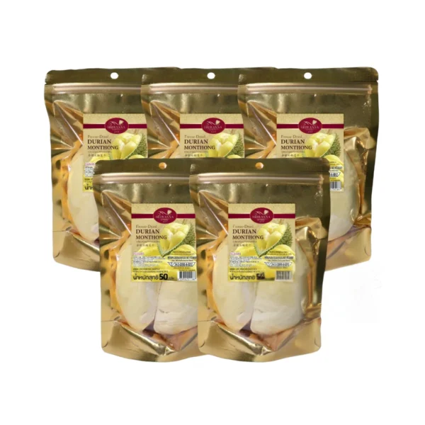 ศรีวรรณาทุเรียนหมอนทอง 50 กรัม x5 แพ็ค (SRIWANNA Freeze Dried Durian Monthong 50 g.)