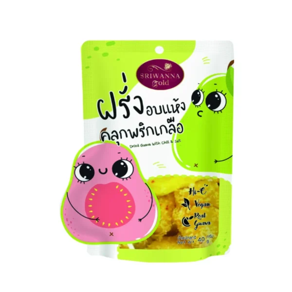 nuts-whole-grains-0267 ศรีวรรณาโกลด์ ฝรั่งคลุกพริกเกลือ 40 กรัม (SRIWANNA GOLD Dried Guava with Chili & Salt 40g.)