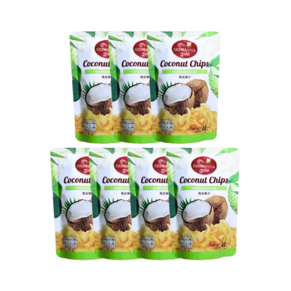 nuts-whole-grains-0273 ศรีวรรณาโกลด์ มะพร้าวอบกรอบ 40 กรัม 5 แถม 2 (SRIWANNAGold Coconut Chips 40 g. buy 5 get 2 free)