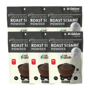 nuts-whole-grains-0288 เพียวเกรน งาคั่วบด100% 80 กรัม (จํานวน 6 ถุง)