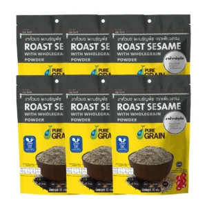 nuts-whole-grains-0289 เพียวเกรน งาคั่วบดสูตรผสมธัญพืช 80 กรัม (จํานวน 6 ถุง)