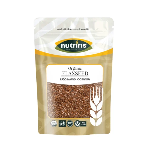 nuts-whole-grains-0298 เมล็ดแฟลกซ์ ออร์แกนิค 350ก (Organic Brown Flaxseed) NUTRIRIS Brand