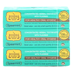 oral-care-0019 เทพไทย ยาสีฟันสมุนไพร รสสเปียร์มิ้นต์ 30 ก. x 3