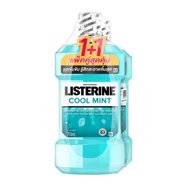 oral-care-0063 ลิสเตอรีน น้ํายาบ้วนปาก สูตรคูลมิ้นท์ 750 มล. x 2