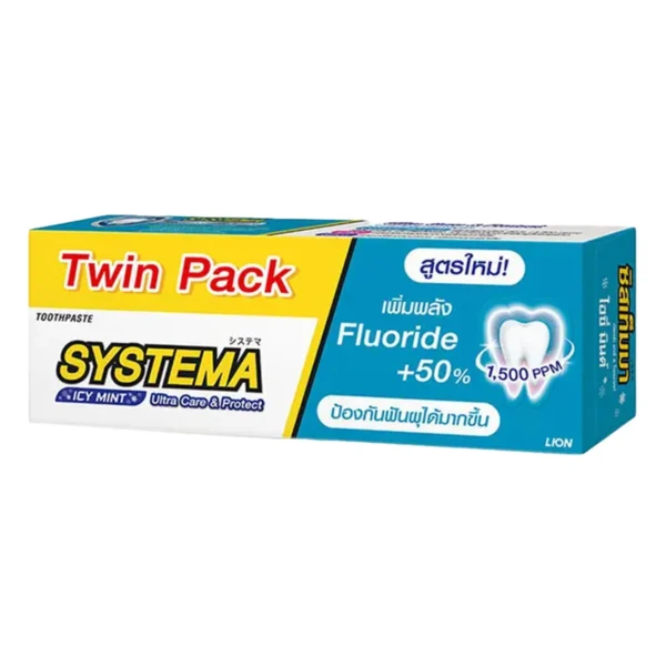 oral-care-0064 ซิสเท็มมา ยาสีฟัน สูตรไอซ์ซี่มิ้นท์ 140 ก. 2 ชิ้น