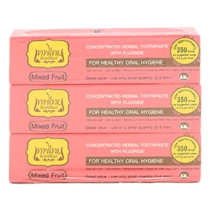 oral-care-0065 เทพไทย ยาสีฟันสมุนไพร สูตรเข้มข้น รสมิกซ์ฟรุ๊ต 70 ก. x 3