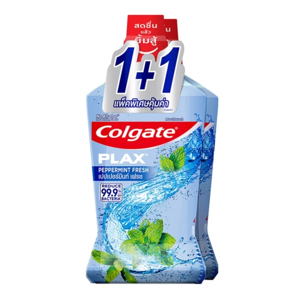 oral-care-0092 คอลเกต น้ํายาบ้วนปาก พลักซ์ เปเปอร์มินต์ 750 มล. x 1+1