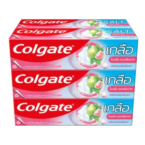 oral-care-0124 คอลเกต ยาสีฟัน สูตรเกลือสมุนไพร ใบฝรั่ง 100 ก. x 6
