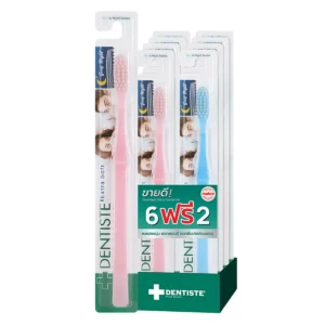 oral-care-0170 เดนทิสเต้ แปรงสีฟัน กู๊ดไนท์ กลิตเตอร์ 6+2 ชิ้น คละสี