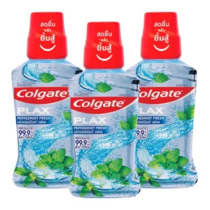 oral-care-0180 คอลเกต น้ํายาบ้วนปาก พลักซ์ เปปเปอร์มินต์ 250 มล. x 3