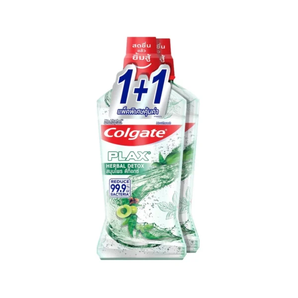oral-care-0181 คอลเกต น้ํายาบ้วนปาก พลักซ์ เฮอเบิล ดีท็อกซ์ 750 มล. 1+1