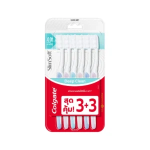 คอลเกต แปรงสีฟัน สลิมซอฟท ดีพคลีน แพ็ก 6 ชิ้น