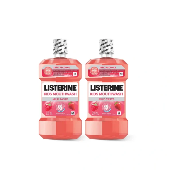 oral-care-0196 ลิสเตอรีน น้ํายาบ้วนปาก คิดส์ เบอร์รี่ ชิลด์ 250 มล. x 2