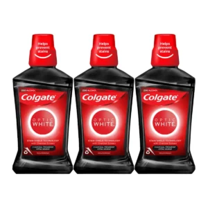 oral-care-0215 น้ํายาบ้วนปากคอลเกต ออพติกไวท์ ชาร์โคล 500 มล. x 3