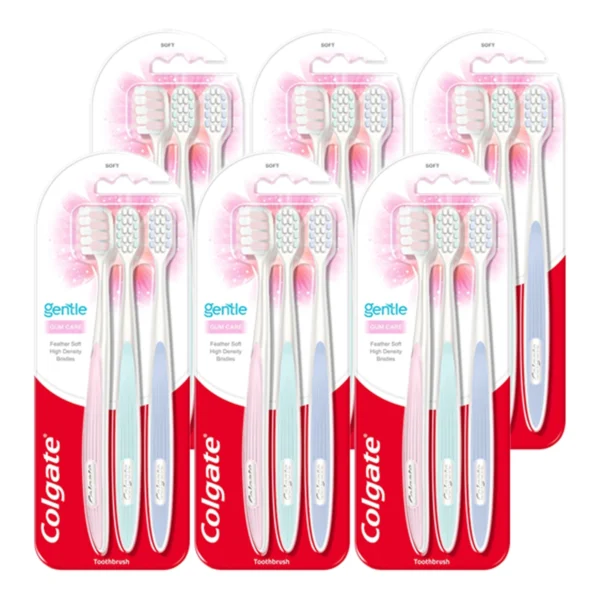 oral-care-0216 คอลเกต แปรงสีฟัน เจนเทิลกัมเเคร์ แพ็ก 3 ชิ้น x 3