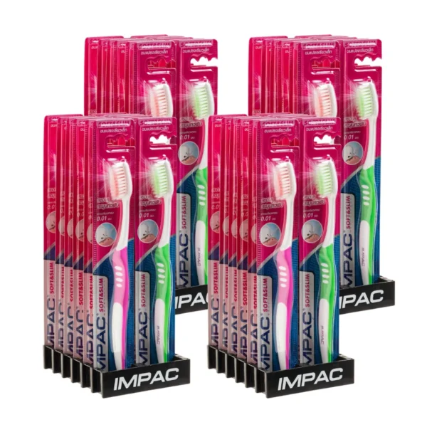 อิมแพค แปรงสีฟันซอฟท์แอนด์สลิม 12 ด้าม x 4