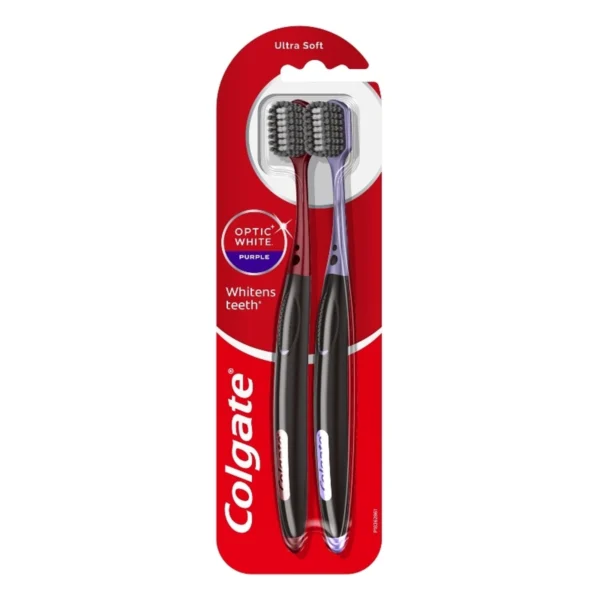 oral-care-0268 เเปรงสีฟันคอลเกต อ๊อพติค ไวท์ เพอร์เพิล แพ็ก 2