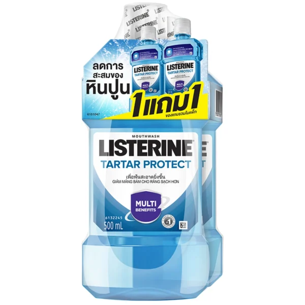 oral-care-0269 ลิสเตอรีน น้ํายาบ้วนปาก ทาร์ทาร์ โพรเทคชั่น 500 มล. 1 แถม 1