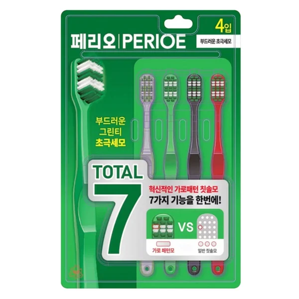 เพริโอ แปรงสีฟัน โททัล7 ซอฟต์ ไพน์ บริสเซิล 4 ชิ้น X 1