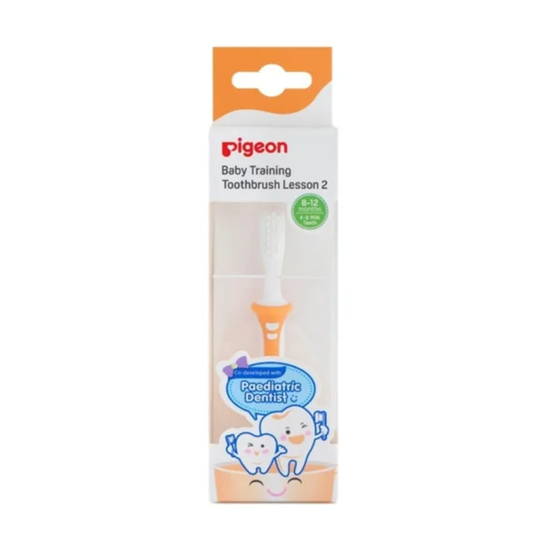oral-care-0308 Pigeon พีเจ้น แปรงสีฟันขั้น 2 สีส้ม