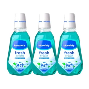 oral-care-0321 Biosafety ไบโอเซฟตี้ น้ํายาบ้วนปาก Fresh Breath 250 มล. x 3 ขวด