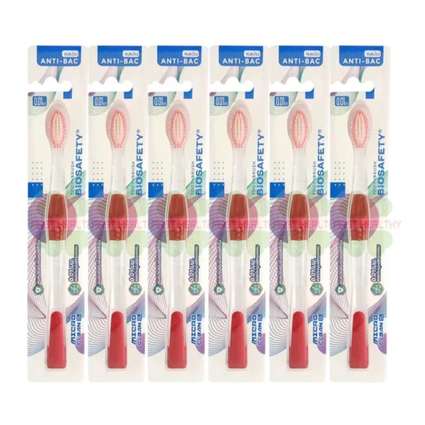 Biosafety แปรงสีฟัน ไบโอเซฟตี้ รุ่น ไมโครคลีน 0.01 x 6 ด้าม