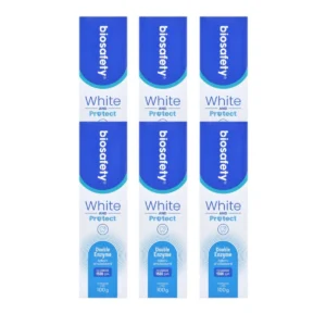 Biosafety ยาสีฟัน ไบโอเซฟตี้ White & Protect ขนาด 100 กรัม x 6 หลอด
