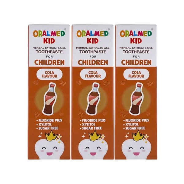 Oralmed โปรโมชั่น ซื้อ 2 แถม1 ยาสีฟันเด็กออรัลเมด ขนาด 70g กลิ่นโคล่า