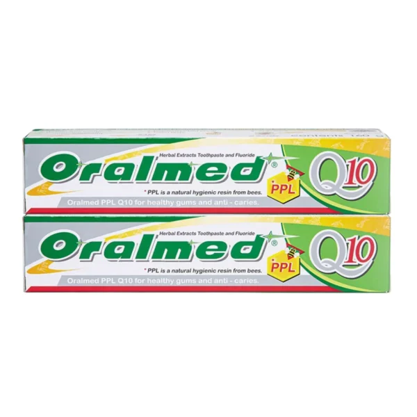 Oralmed ยาสีฟัน สูตรคิวเท็น ป้องกันฟันผุ ลมหายใจสดชื่น ขนาด 160กรัม แพ็ค2หลอด