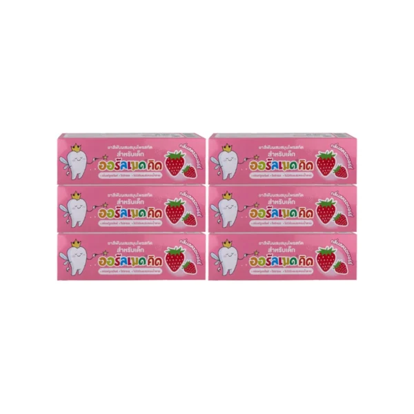 oral-care-0373 Oralmed ยาสีฟันออรัลเมดคิด กลิ่นสตอเบอร์รี่ ขนาด 70 กรัม แพ๊ค 6หลอด