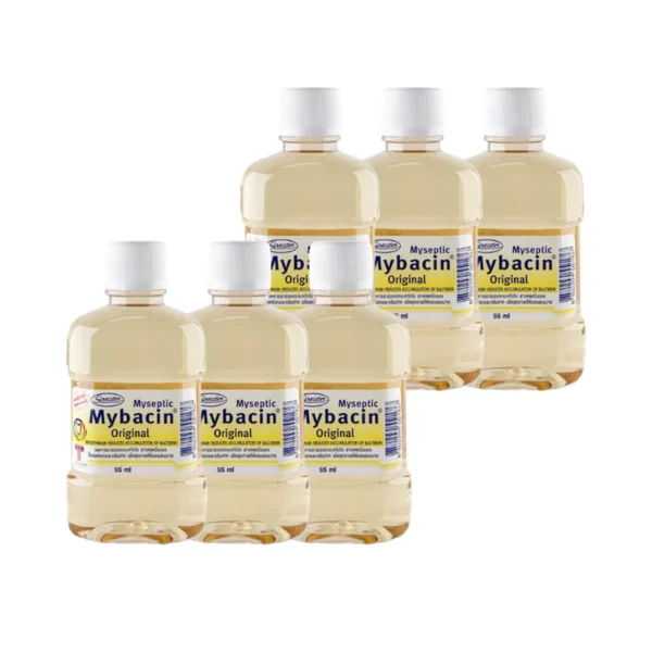 oral-care-0389 MyBacin น้ํายาบ้วนปาก สูตรออริจินัล ลดอาการเหงือกอักเสบ ขนาด 95 มล.แพ๊ค 6ขวด