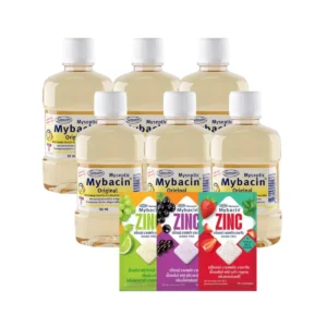 MyBacin น้ํายาบ้วนปากสูตรออริจินัล 95 ml 3 ขวด แถม น้ํายาบ้วนปากสูตรออริจินัล 95 ml 3 ขวด + เม็ดอม Zinc Plus