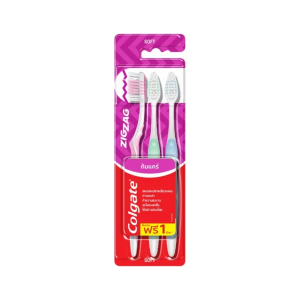 oral-care-0438 แปรงสีฟันคอลเกต ซิกแซก กัมแคร์ (แพ็ค 3)