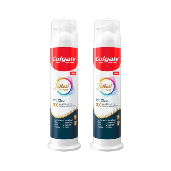 oral-care-0447 ยาสีฟัน คอลเกต โททอล โปร คลีน สมาร์ทปั๊ม 130 กรัมx2