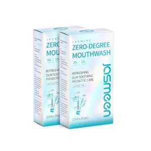 JASMEEN น้ํายาบ้วนปากมะลิ สูตรเย็นสดชื่น 12ml x 20 ซอง (แพ็ก 2 กล่อง)